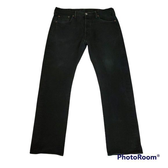 Levi Strauss & Co. Men's 501 Original Regular Fit Black Denim Jeans Size W38 L34 - Picture 3 of 16